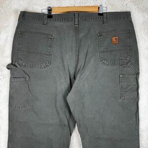 Carhartt B11 MOS Original Dungaree Fit Green Canvas Work Pants Size 44x30